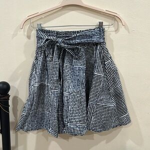 Blue patterned skirt